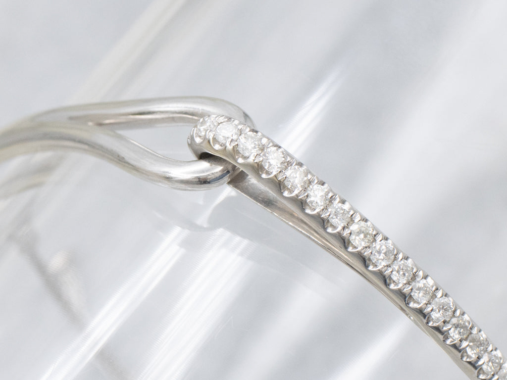 Modern Gold Looping Interlocking Diamond Adjustable Slide Bracelet