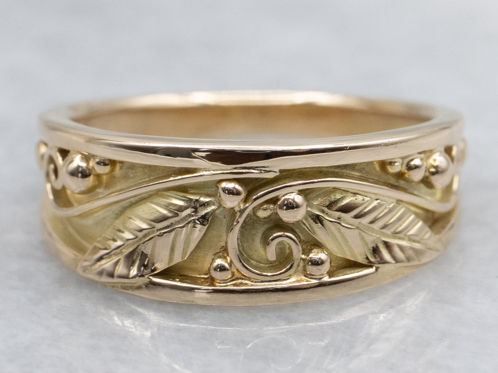 Vintage Gold Botanical Pattern Band