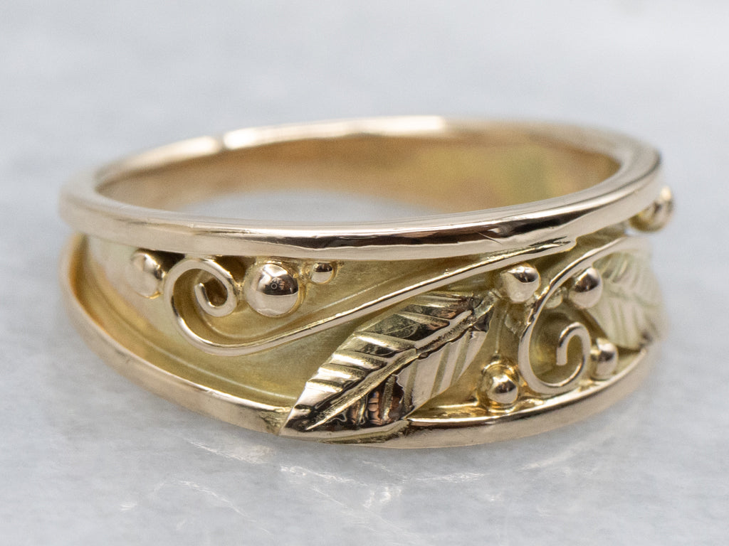 Vintage Gold Botanical Pattern Band