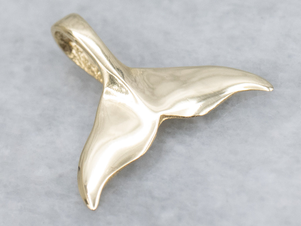 Yellow Gold Whale's Tail Pendant