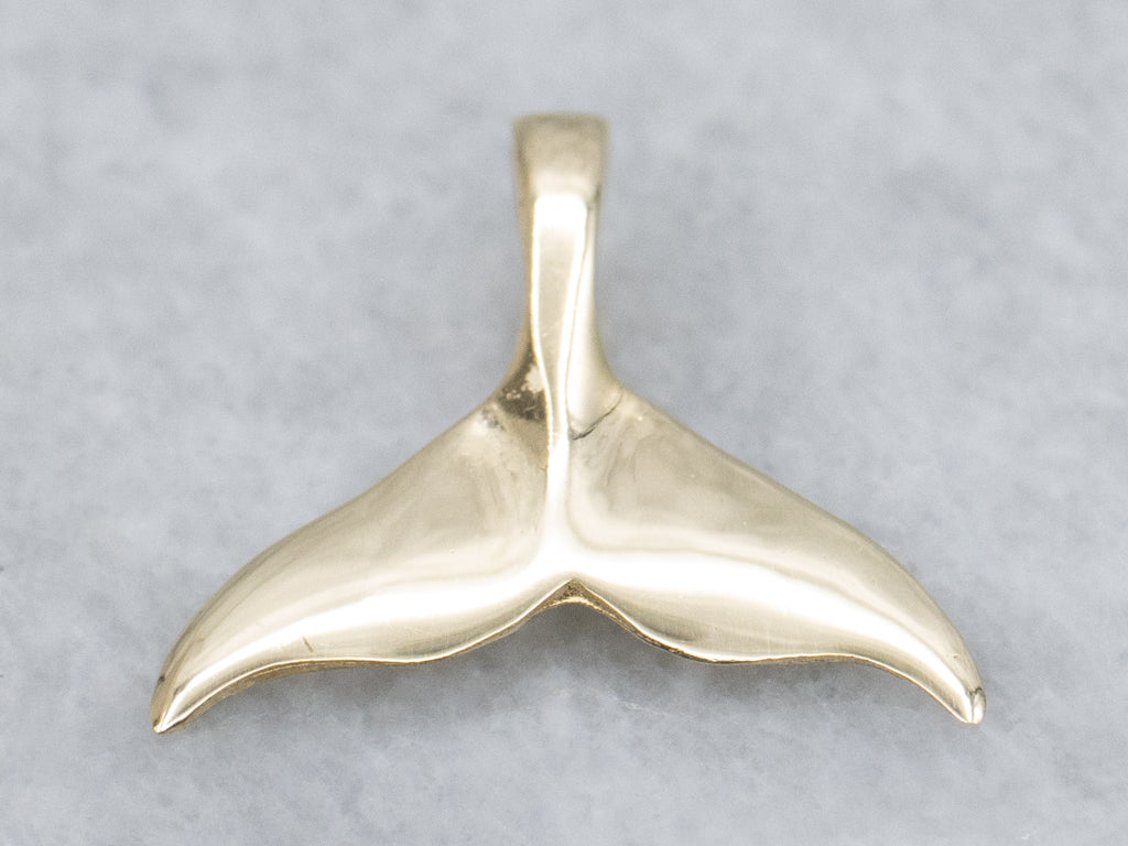 Yellow Gold Whale's Tail Pendant
