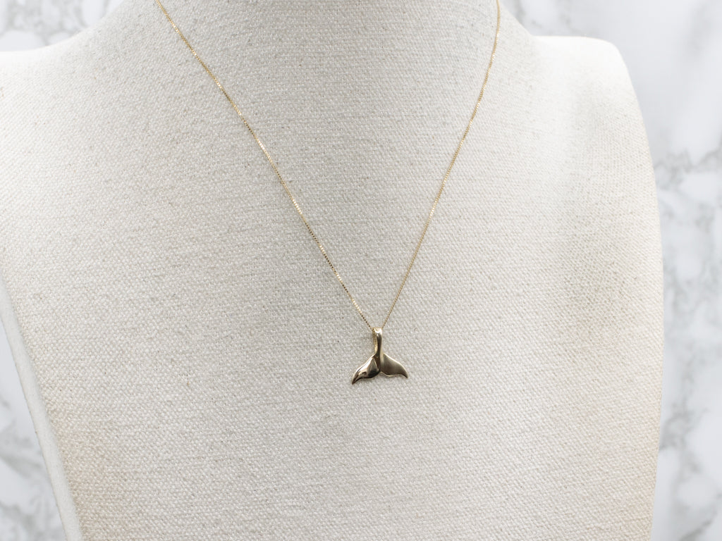 Yellow Gold Whale's Tail Pendant