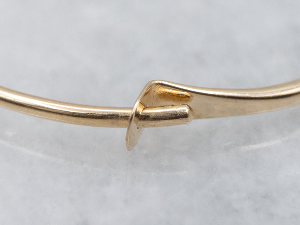 Flat Wire Yellow Gold Hoop Earrings