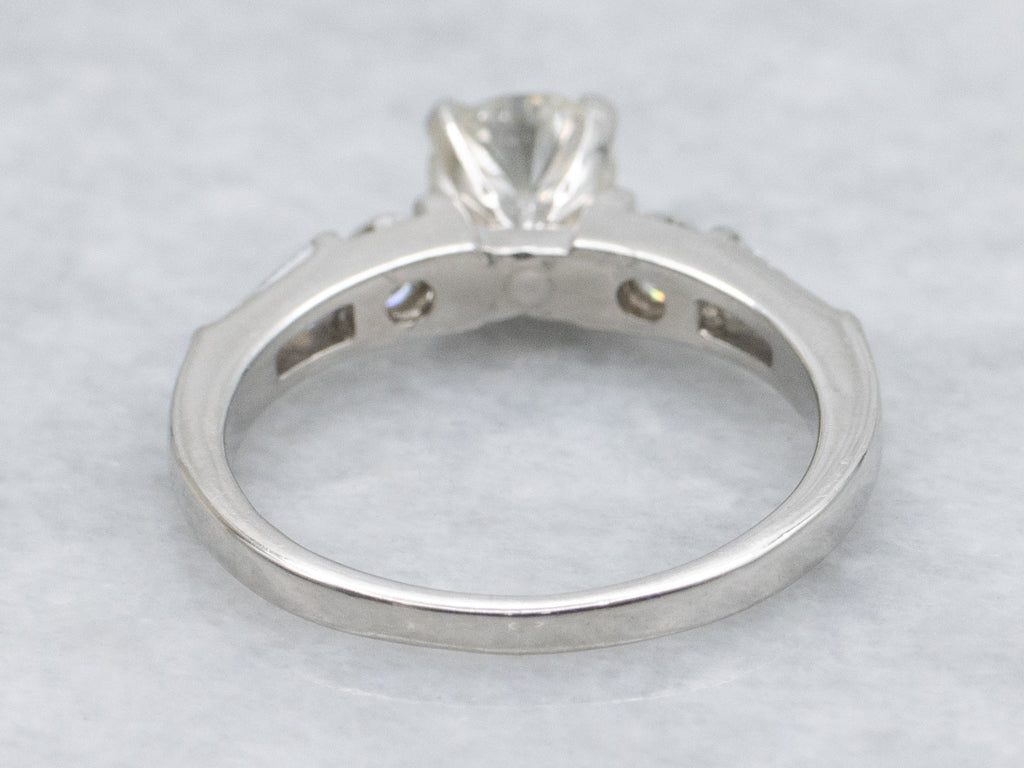Mix-Cut Platinum and Diamond Engagement Ring