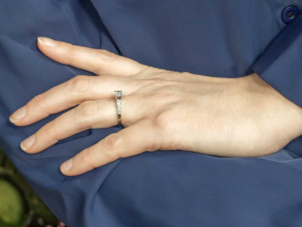 Mix-Cut Platinum and Diamond Engagement Ring