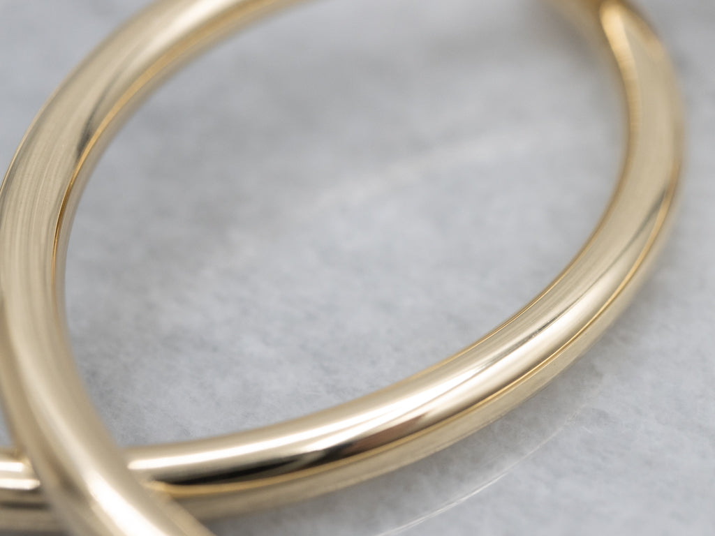 Large Italian Gold Tube Hoop Earrings