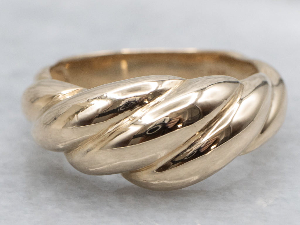 Vintage Yellow Gold Shrimp Band