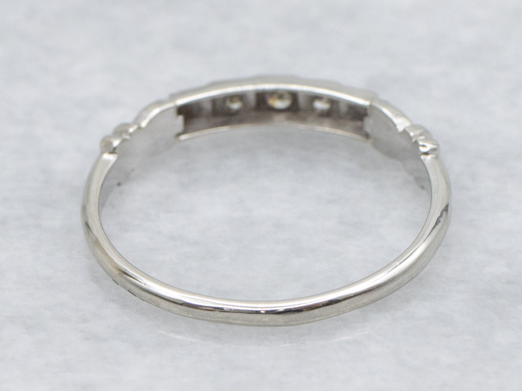 Vintage 1950s Thin Floral Diamond Band