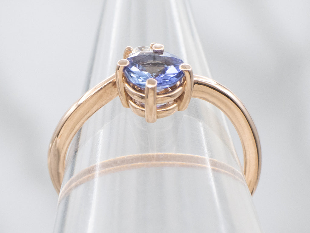 Rose Gold Tanzanite and Diamond Bypass Ring
