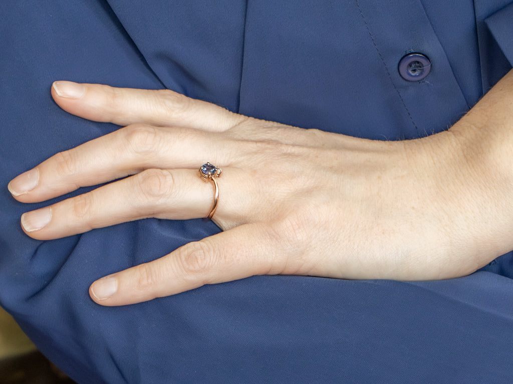 Rose Gold Tanzanite and Diamond Bypass Ring