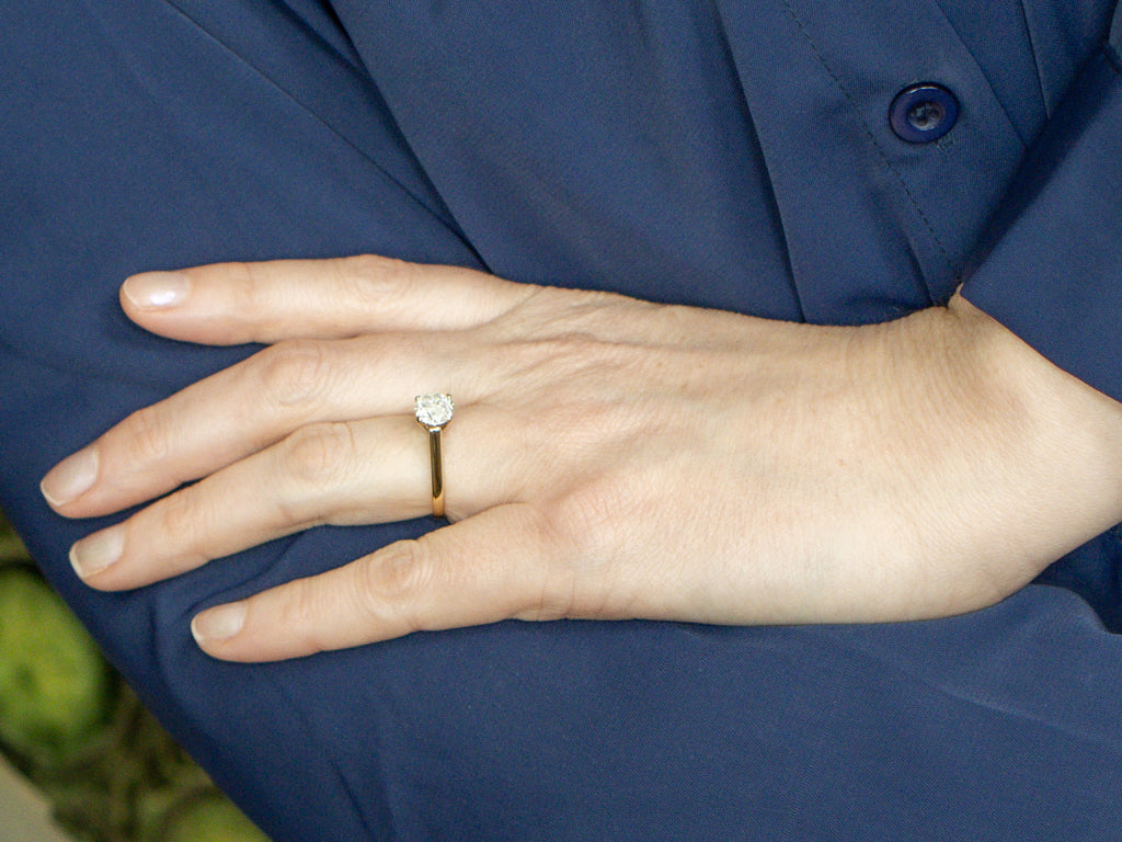 Brilliant Diamond Engagement Ring in Four-Prong Solitaire Setting