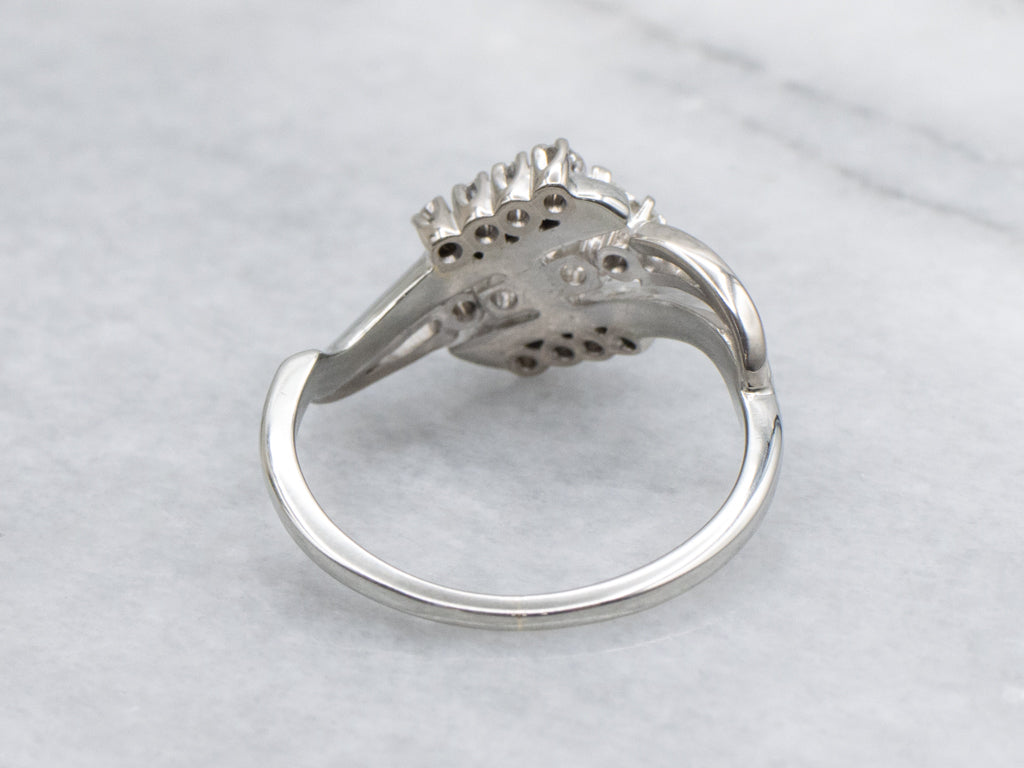Vintage Jabel 18-Karat Gold and Diamond Bypass Ring