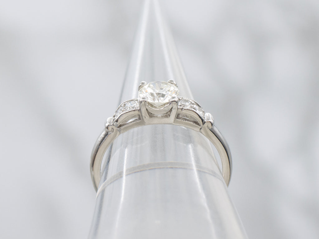 Platinum and Diamond Vintage Engagement Ring