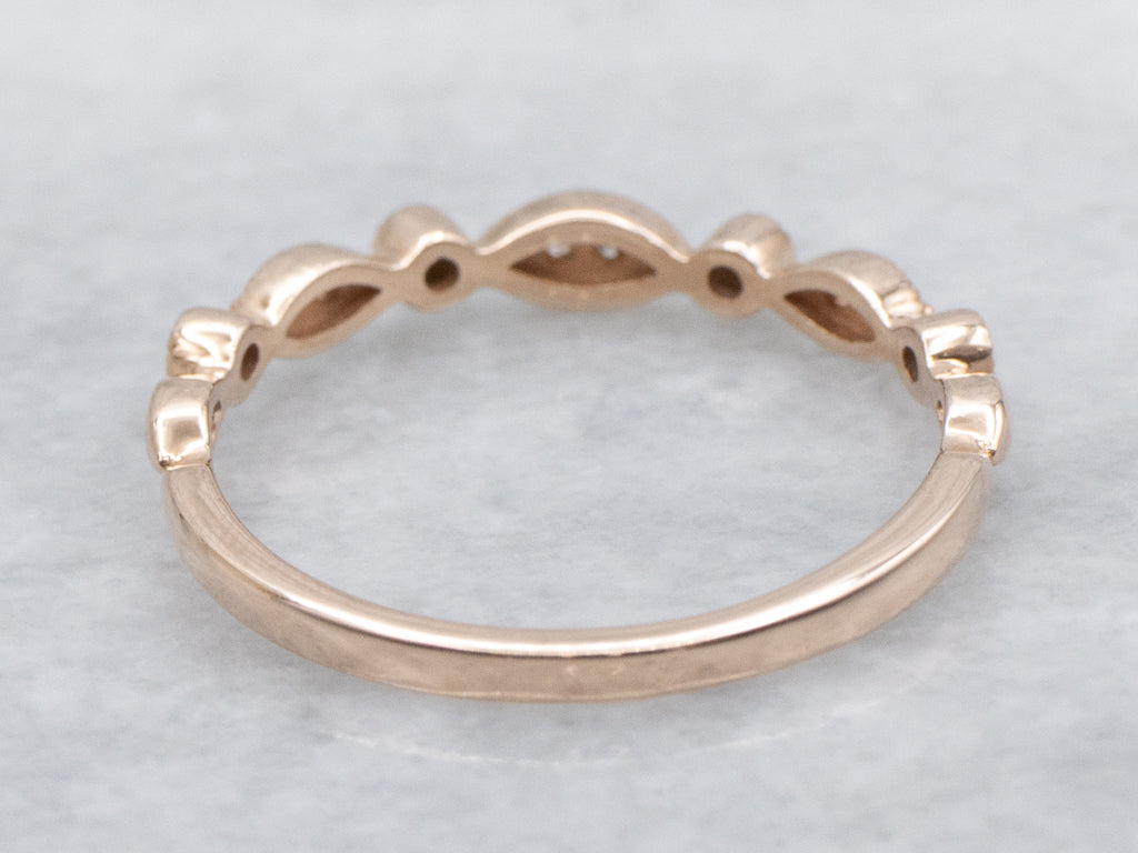 Rose Gold and Diamond Wedding or Stacking Band
