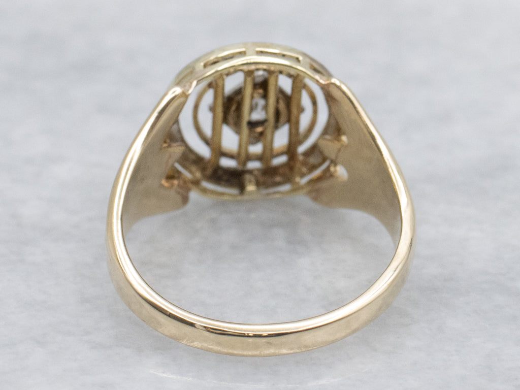 Vintage Mixed-Metal Diamond Solitaire Ring