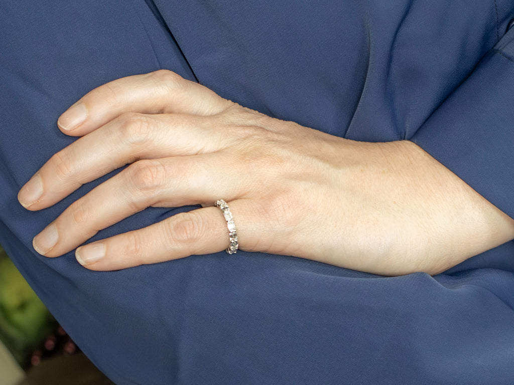 Platinum Emerald-Cut Diamond Eternity Band