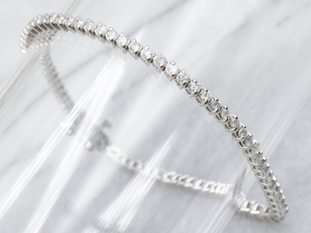 Classic White Gold and Diamond Tennis Bracelet