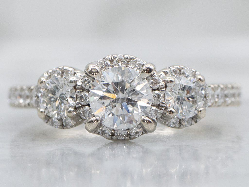 GSI-Certified The Leo Ideal Cut Diamond White Gold Engagement Ring