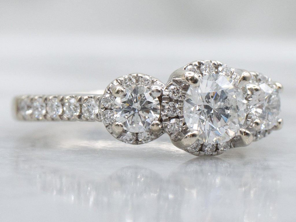 GSI-Certified The Leo Ideal Cut Diamond White Gold Engagement Ring