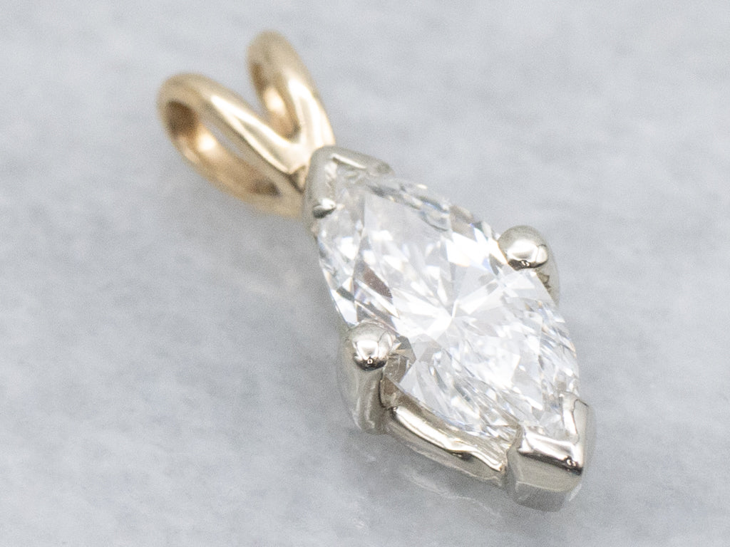 Sparkling Marquise-Cut Diamond Pendant