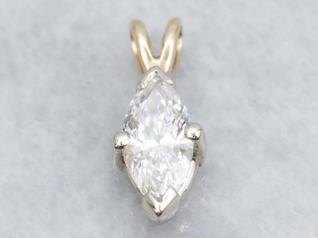 Sparkling Marquise-Cut Diamond Pendant