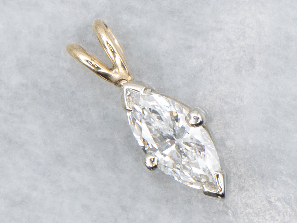 Sparkling Marquise-Cut Diamond Pendant