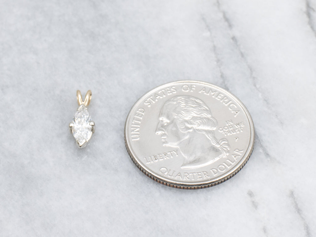 Sparkling Marquise-Cut Diamond Pendant