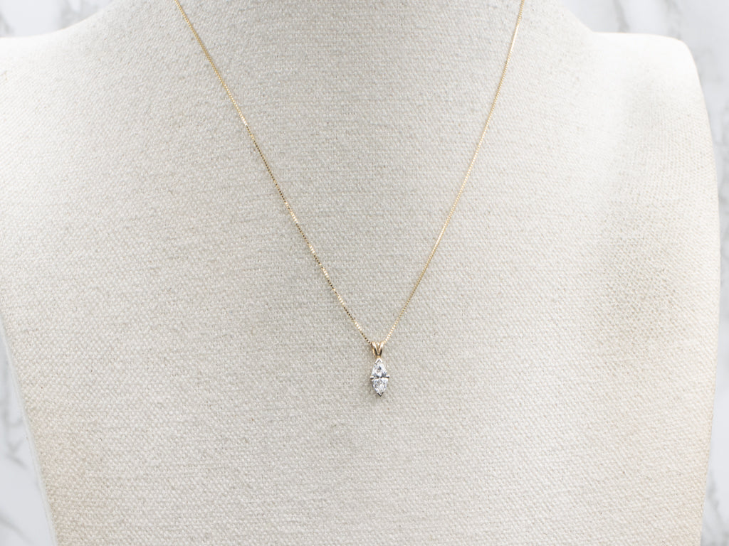 Sparkling Marquise-Cut Diamond Pendant
