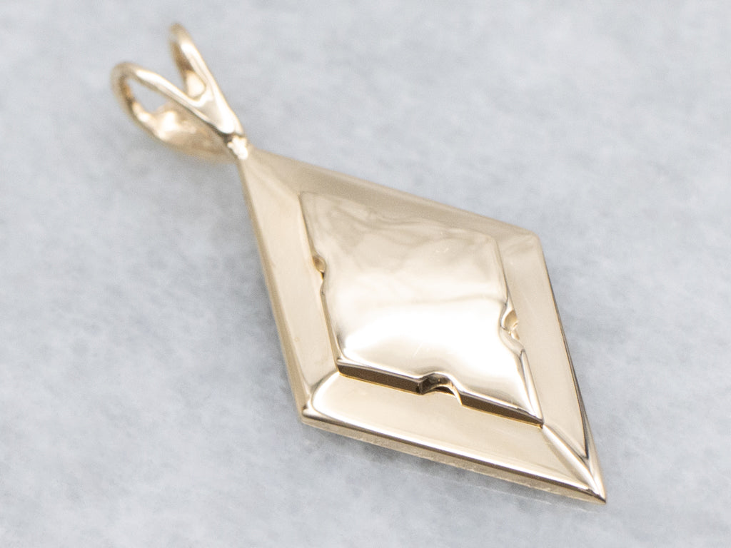 Yellow Gold Kite-Shaped Pendant