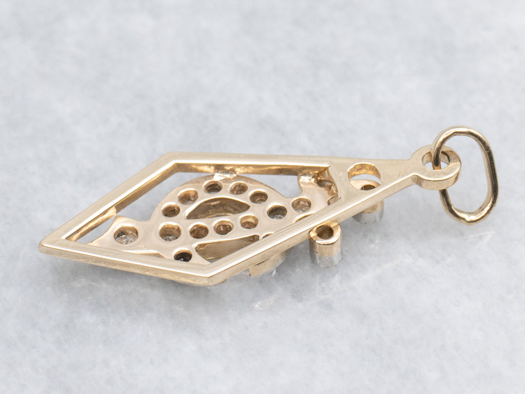 Platinum and Gold Diamond Shriners Emblem Pendant