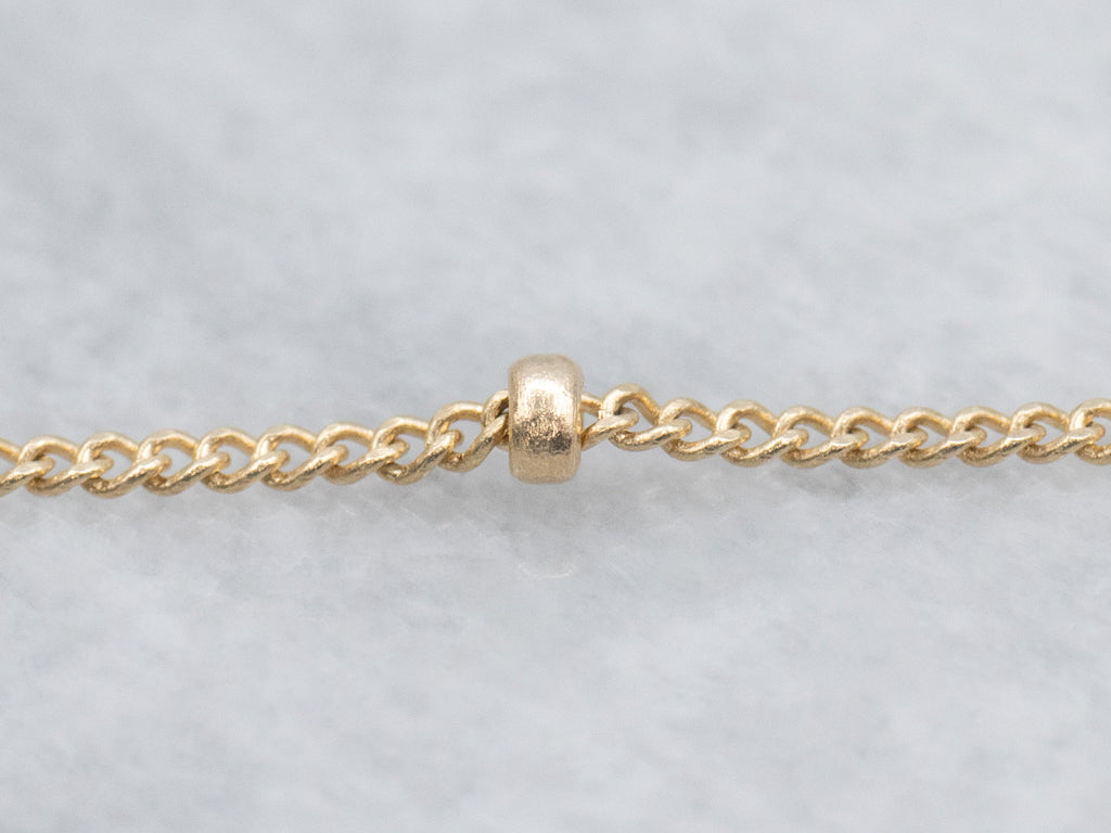 Bold Disc Diamond Cluster Pendant on Beaded Station Chain