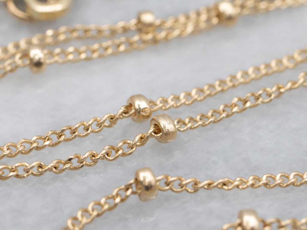 Bold Disc Diamond Cluster Pendant on Beaded Station Chain
