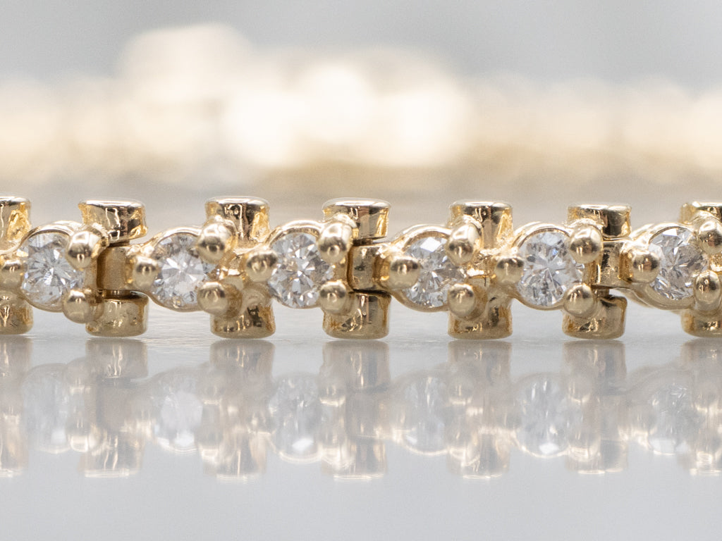 Brilliant Diamond Yellow Gold Tennis Bracelet