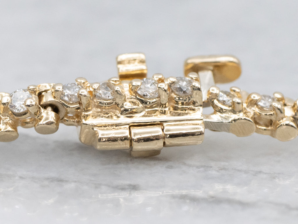 Brilliant Diamond Yellow Gold Tennis Bracelet