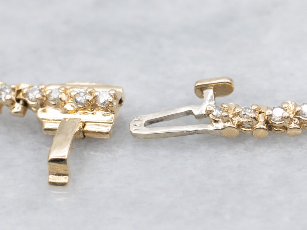 Brilliant Diamond Yellow Gold Tennis Bracelet