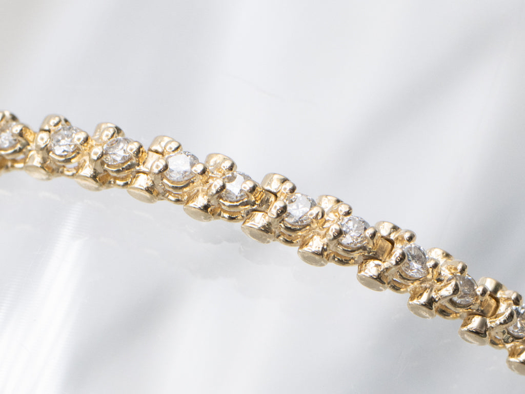 Brilliant Diamond Yellow Gold Tennis Bracelet