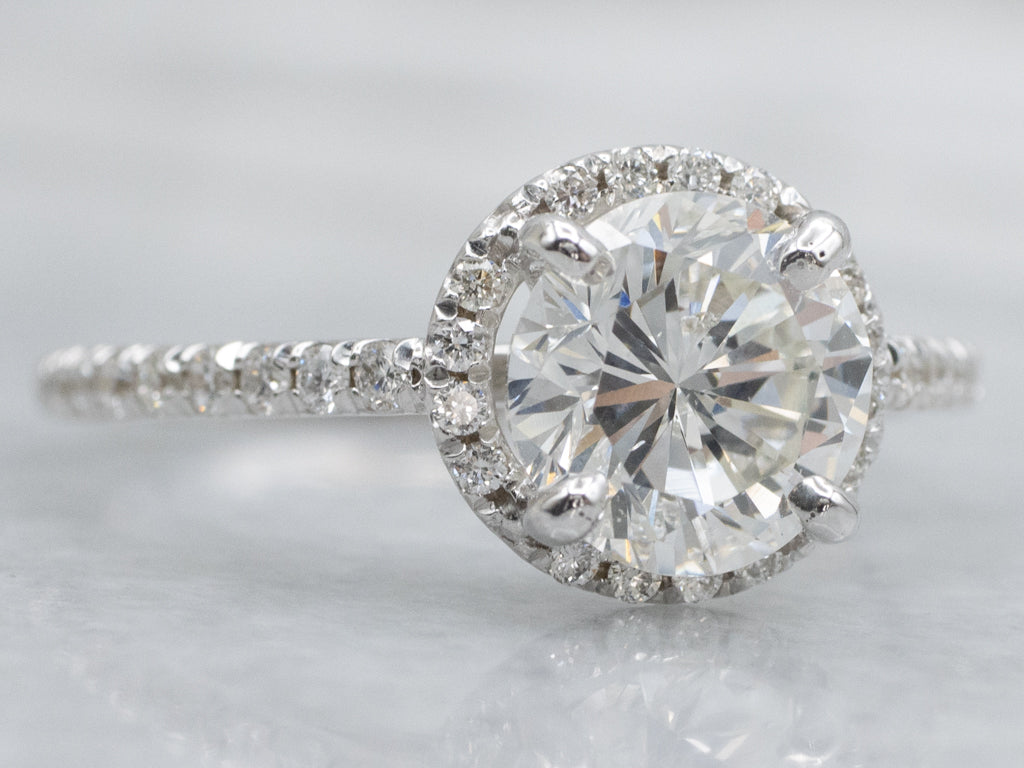 Round Brilliant Modern Diamond Halo Engagement Ring