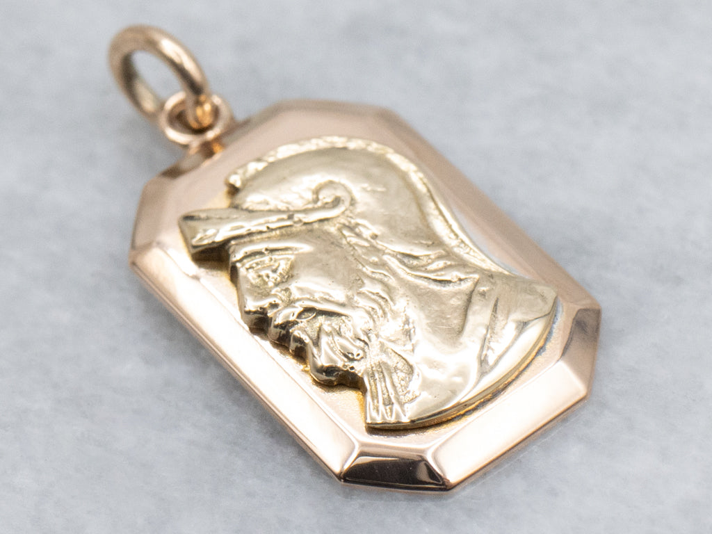 Yellow Gold Roman Soldier Pendant