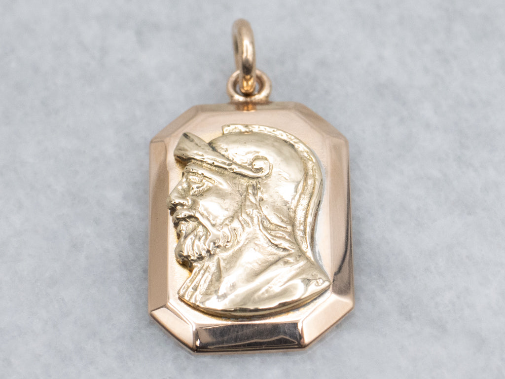 Yellow Gold Roman Soldier Pendant