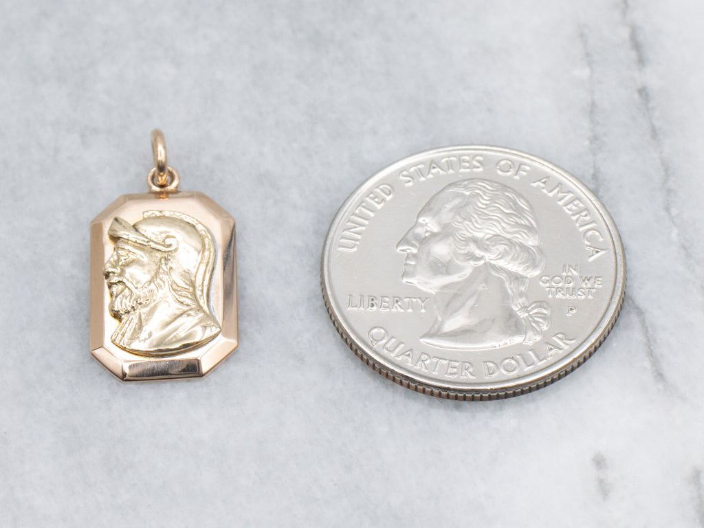 Yellow Gold Roman Soldier Pendant