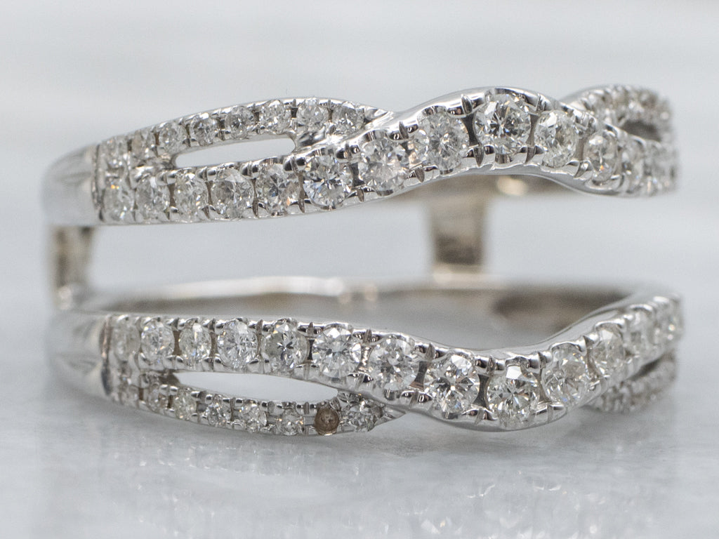 Modern White Gold Diamond Enhancer Band