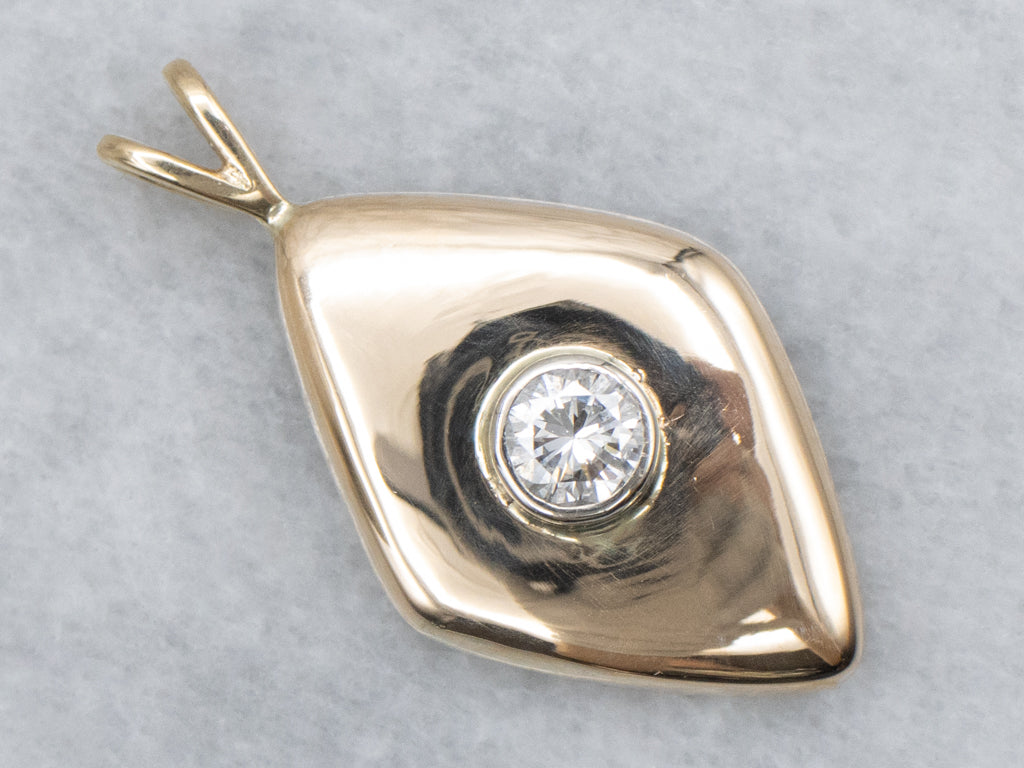 Bezel-Set Diamond Solitaire Cufflink Conversion Pendant
