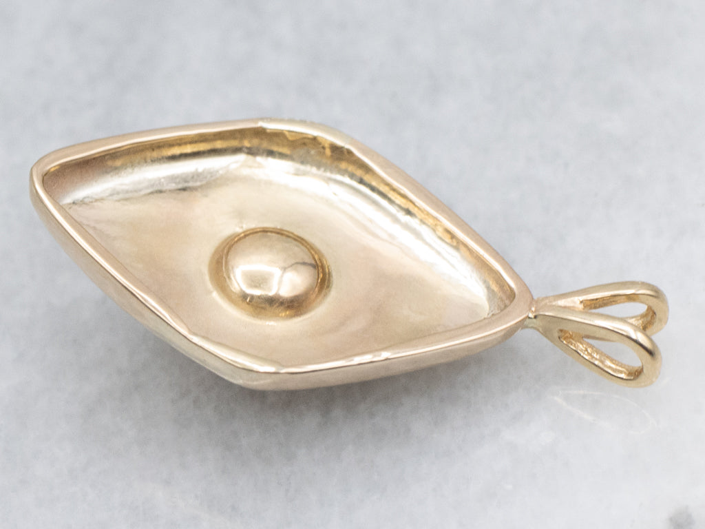 Bezel-Set Diamond Solitaire Cufflink Conversion Pendant