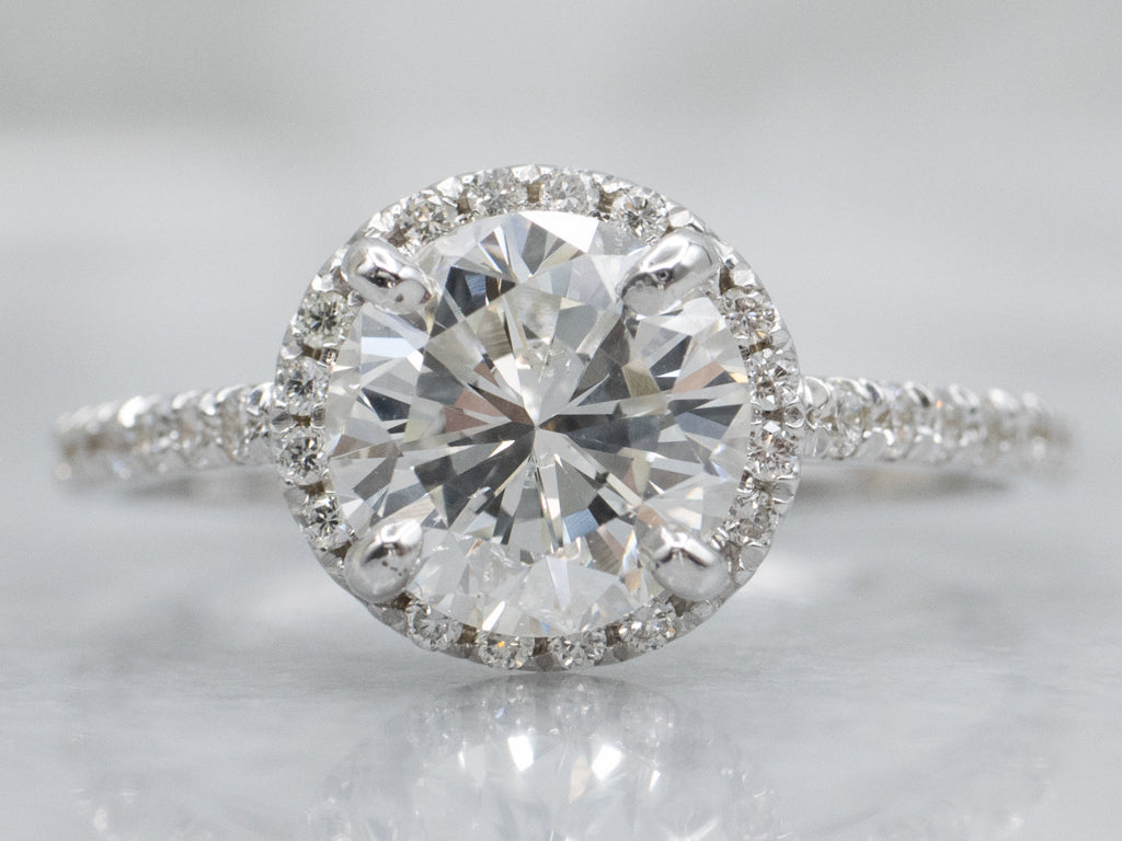 Round Brilliant Modern Diamond Halo Engagement Ring