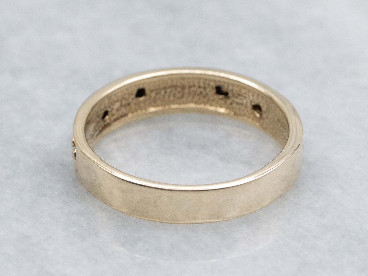 Black Hills Tri-Color Gold Botanical Pattern Band