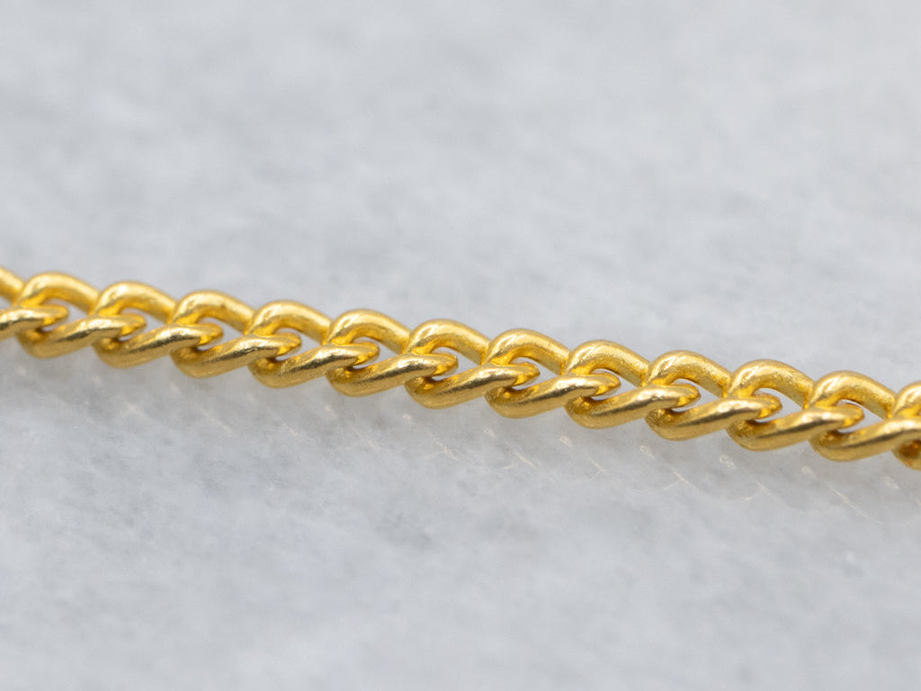 22K Yellow Gold Curb Chain with Hook Clasp
