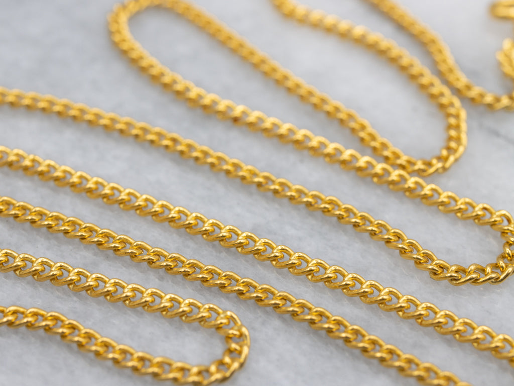 22K Yellow Gold Curb Chain with Hook Clasp