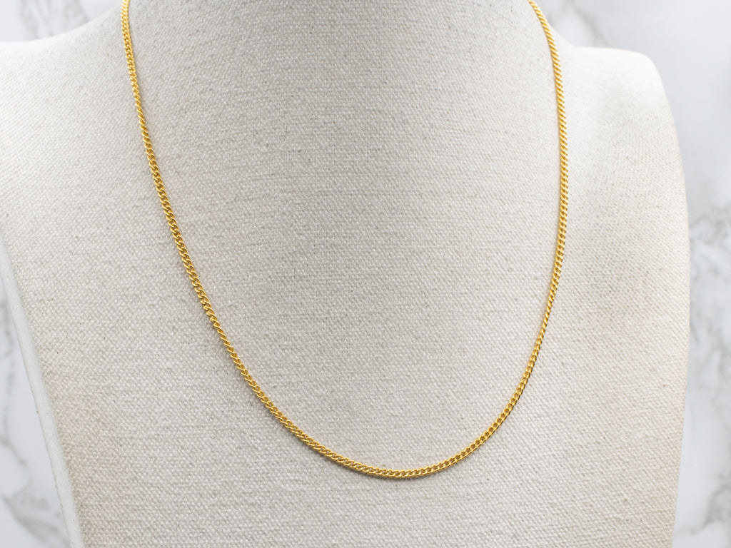 22K Yellow Gold Curb Chain with Hook Clasp