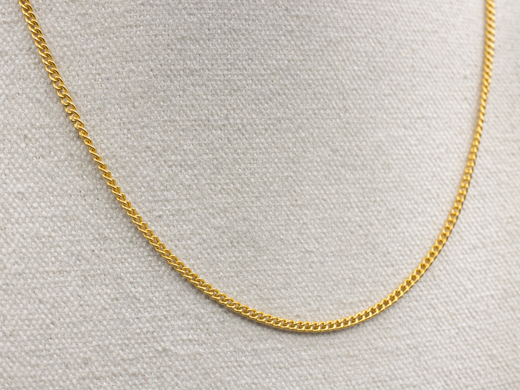 22K Yellow Gold Curb Chain with Hook Clasp