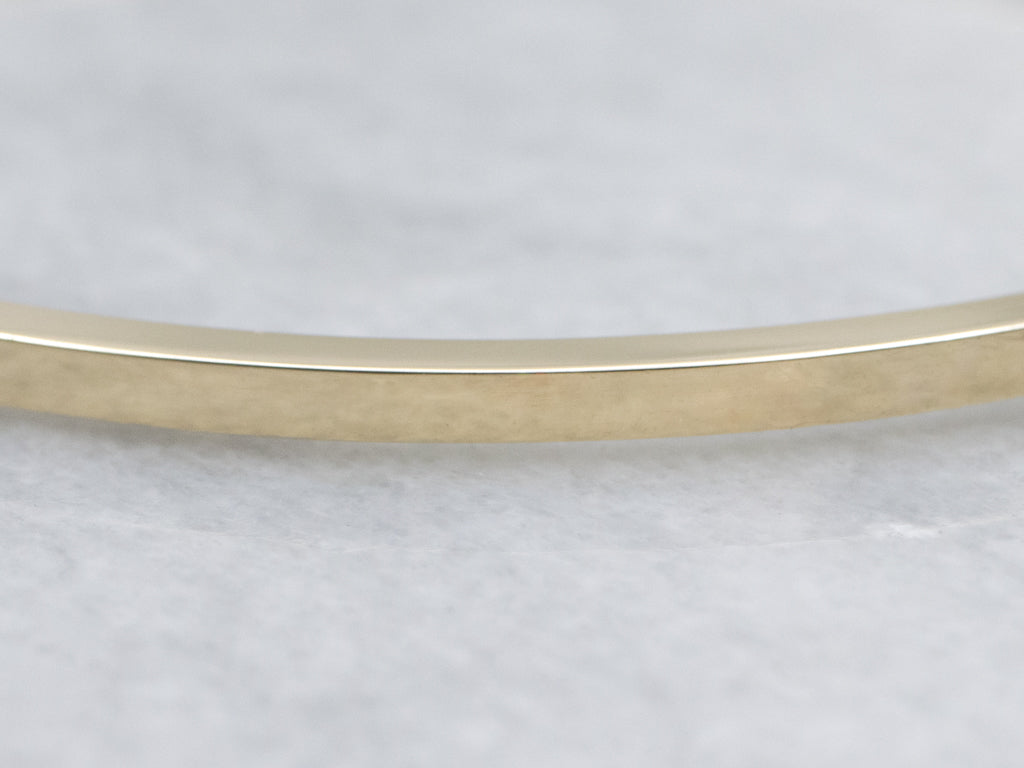 Simple Hinged Yellow Gold Bangle Bracelet